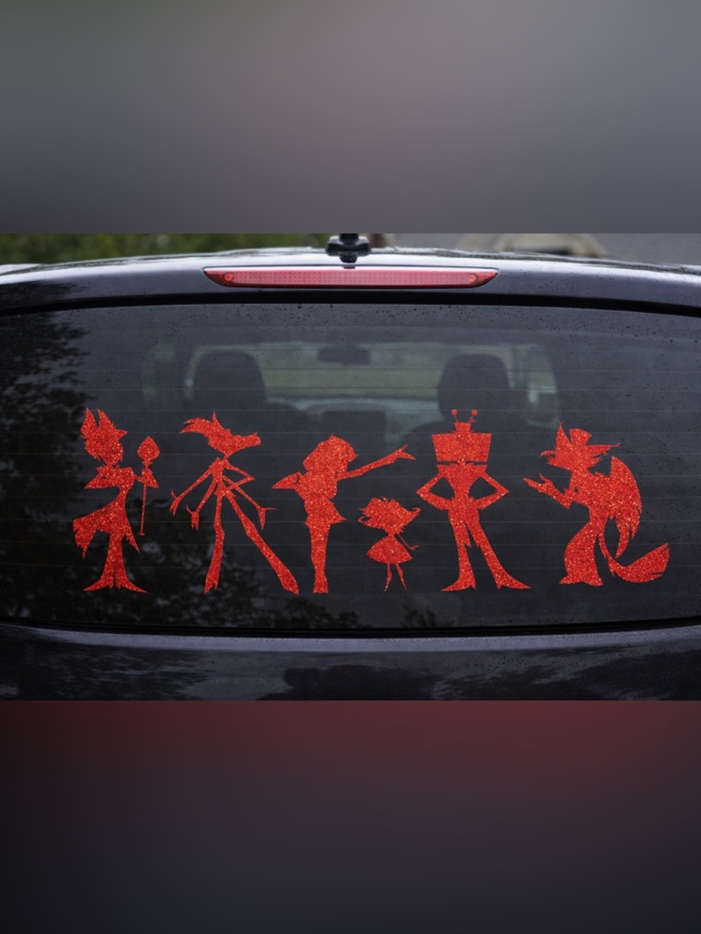 24" Hazbin Hotel Limited Edition Character Lineup Decal | Red Glitter Vinyl
